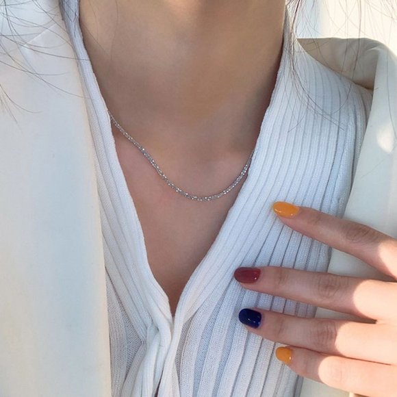 NEW 925 Sterling Silver Shiny Chain Necklace - Picture 11 of 11